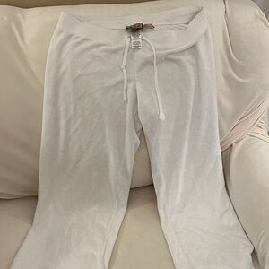 Juicy Couture White Ankle casual terry cloth lounge pants